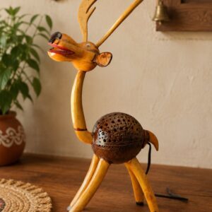 Coconut Shell Deer Lamp - Image 2