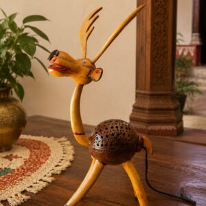 Coconut Shell Deer Wall Lamp