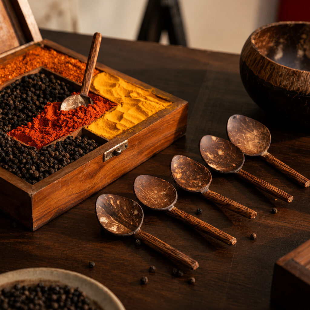  Coconut Shell Masala Spoons
