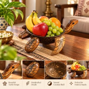 Coconut Shell Tortoise Dry Fruit Holder Decor Bowl - Image 3